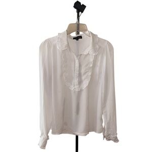 Timing White Ruffle Blouse